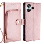 Per Redmi 13 4G Custodia in pelle con cerniera (oro rosa)