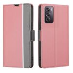 Per OPPO Reno12 Pro 5G Global Twill Texture Custodia in pelle con pulsanti laterali (rosa)