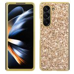 Per Samsung Galaxy Z Fold6 Custodia per telefono in TPU antiurto con polvere glitterata (oro)