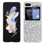 Per Samsung Galaxy Z Flip6 Custodia per telefono in TPU antiurto con polvere glitterata (argento)