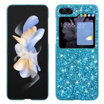 Per Samsung Galaxy Z Flip6 Custodia per telefono in TPU antiurto con polvere glitterata (blu)