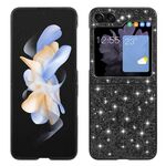 Per Samsung Galaxy Z Flip6 Custodia per telefono in TPU antiurto con polvere glitterata (nero)