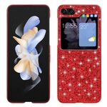 Per Samsung Galaxy Z Flip6 Custodia per telefono in TPU antiurto con polvere glitterata (rosso)