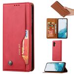 Per Samsung Galaxy S25+ 5G Custodia per telefono in pelle con texture Knead Skin Flip (rosso)