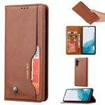 Per Samsung Galaxy S25+ 5G Custodia in pelle con texture Knead Skin Flip (marrone)