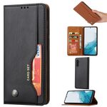 Per Samsung Galaxy S25 5G Custodia in pelle con texture Knead Skin Flip (nera)