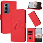 Per Infinix Hot 50 Pro+ 4G Custodia in pelle con fibbia a motivo triangolare (rosso)