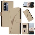 Per Infinix Hot 50 Pro+ 4G Custodia in pelle con fibbia a motivo triangolare (oro)