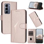 Per Infinix Hot 50 Pro+ 4G Custodia in pelle con fibbia a motivo triangolare (oro rosa)