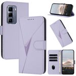 Per Infinix Hot 50 Pro+ 4G Custodia in pelle con fibbia a motivo triangolare (viola chiaro)