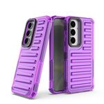Per Samsung Galaxy S25 5G Custodia per telefono con airbag in TPU ibrido per PC ad alta trasparenza (viola trasparente)