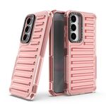 Per Samsung Galaxy S25+ 5G Custodia per telefono con airbag in TPU ibrido per PC ad alta trasparenza (rosso pesca)