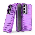 Per Samsung Galaxy S25+ 5G Custodia per telefono con airbag in TPU ibrido per PC ad alta trasparenza (viola trasparente)