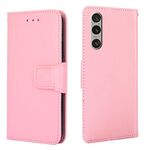 Per Sony Xperia 1 VI Custodia in pelle con texture di cristallo (rosa)