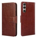 Per Sony Xperia 1 VI Custodia in pelle con texture cristallina (marrone)