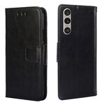 Per Sony Xperia 1 VI Custodia in pelle con texture di cristallo (nero)