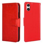 Per Sony Xperia 10 VI Custodia in pelle con texture cristallina (rosso)