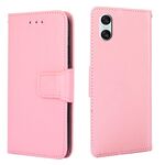 Per Sony Xperia 10 VI Custodia in pelle con texture di cristallo (rosa)