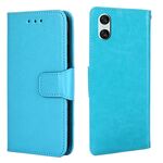 Per Sony Xperia 10 VI Custodia in pelle con texture cristallina (blu cielo)