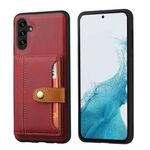 Per Samsung Galaxy S25+ 5G Custodia per telefono in pelle di vitello con slot per schede TPU ibrido PU (rosso)