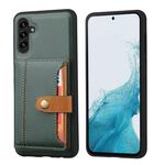Per Samsung Galaxy S25+ 5G Custodia per telefono in pelle di vitello con slot per schede TPU ibrido PU (verde)