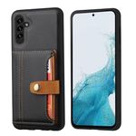 Per Samsung Galaxy S25+ 5G Custodia per telefono in pelle di vitello con slot per schede TPU ibrido PU (nero)