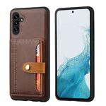 Per Samsung Galaxy S25 5G Custodia per telefono in pelle di vitello con slot per schede TPU ibrido PU (marrone)