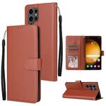 Per Samsung Galaxy S25 Ultra 5G Custodia per telefono in pelle multifunzionale con 3 slot per schede (marrone)
