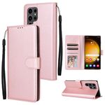 Per Samsung Galaxy S25 Ultra 5G Custodia per telefono in pelle multifunzionale con 3 slot per schede (oro rosa)