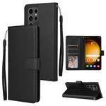 Per Samsung Galaxy S25 Ultra 5G Custodia per telefono in pelle multifunzionale con 3 slot per schede (nero)