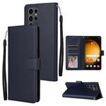 Per Samsung Galaxy S25 Ultra 5G Custodia per telefono in pelle multifunzionale con 3 slot per schede (blu)