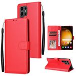 Per Samsung Galaxy S25 Ultra 5G Custodia per telefono in pelle multifunzionale con 3 slot per schede (rosso)