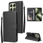 Per Xiaomi 14T Pro Custodia per telefono in pelle multifunzionale con 3 slot per schede (nero)