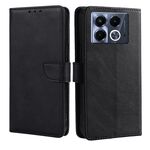 Per Infinix Note 40 5G Custodia per telefono in pelle con fibbia a ribalta e texture in vitello (nero)