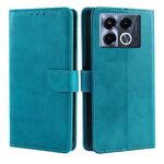Per Infinix Note 40 5G Custodia per telefono in pelle con fibbia a ribalta e texture in vitello (azzurro chiaro)