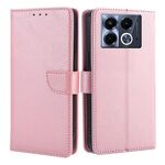 Per Infinix Note 40 5G Custodia per telefono in pelle con fibbia a ribalta e texture in vitello (oro rosa)