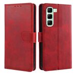 Per Infinix Hot 50 4G Custodia in pelle con fibbia a ribalta e texture in vitello (rosso)