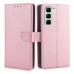 Per Infinix Hot 50 5G Custodia per telefono in pelle con fibbia a ribalta e texture in vitello (oro rosa)