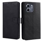 Per Infinix Hot 50i 4G Custodia per telefono in pelle con fibbia a ribalta e texture in vitello (nero)