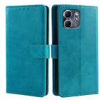 Per Infinix Hot 50i 4G Custodia per telefono in pelle con fibbia a ribalta e texture in vitello (azzurro chiaro)