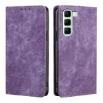Per Infinix Hot 50 4G RFID Anti-furto Spazzola Magnetico Custodia in Pelle per Telefono (Viola)