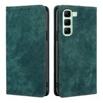 Per Infinix Hot 50 5G RFID Antifurto Spazzola Magnetico Custodia in Pelle per Telefono (Verde)