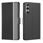 Per Sony Xperia 1 VI Custodia in pelle con pulsanti laterali e trama in twill (nero)