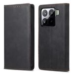 Per Xiaomi 15 Business Custodia per telefono in pelle magnetica RFID tinta unita (nera)