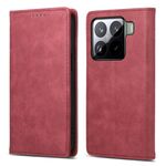 Per Xiaomi 15 Business Custodia per telefono in pelle magnetica RFID tinta unita (rosso)