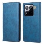 Per Xiaomi 15 Business Custodia per telefono in pelle magnetica RFID tinta unita (blu)