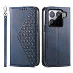 Per Xiaomi 15 Custodia per telefono in pelle magnetica con texture di vitello a griglia cubica (blu)