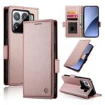 Per Xiaomi 15 Custodia per telefono in pelle smerigliata magnetica con fibbia laterale (oro rosa)