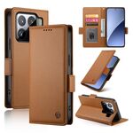 Per Xiaomi 15 Pro Custodia per telefono in pelle smerigliata magnetica con fibbia laterale (marrone)