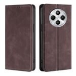 Per Redmi 14C 4G Custodia in pelle magnetica Skin Feel (marrone scuro)